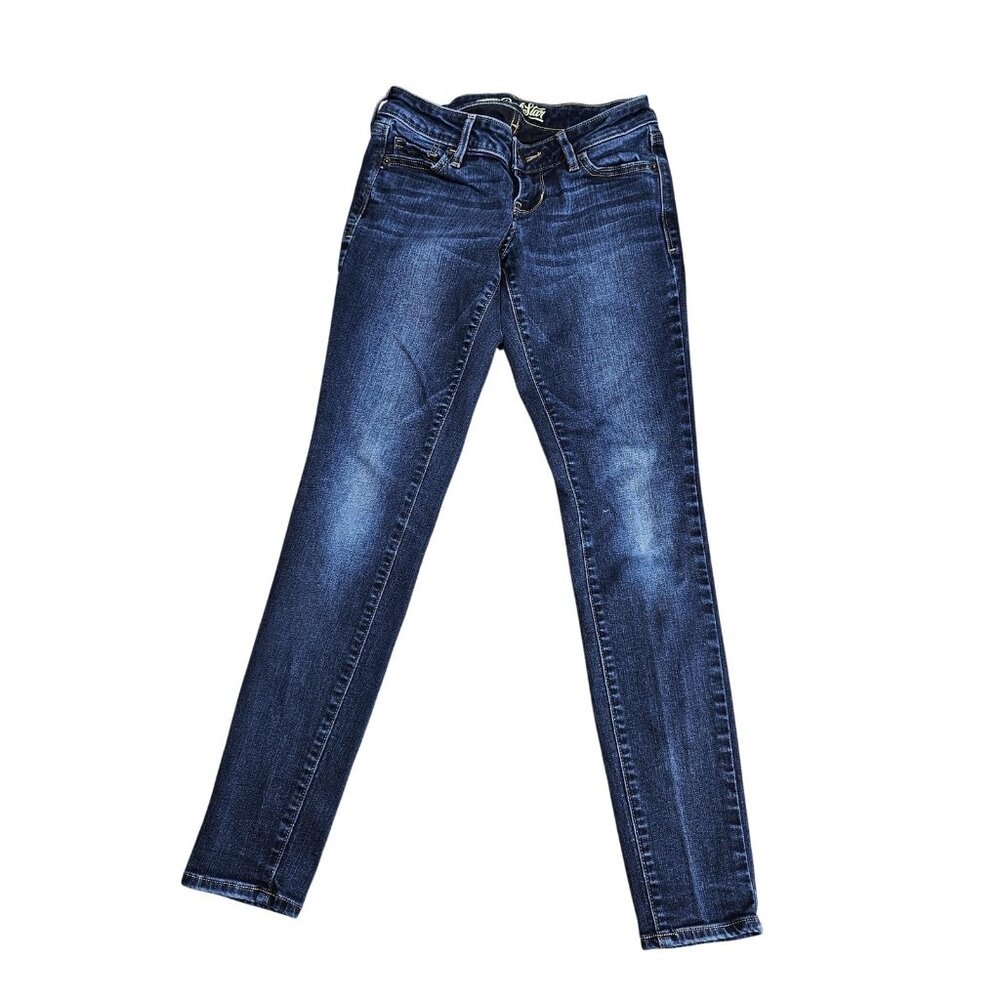 Old Navy Rockstar Jeans Womens 2 Petite Blue Dark Wash Skinny Stretch Denim